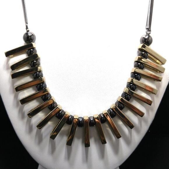 Express Mixed Metal Fringe Snake Chain Necklace, 24 Inches - Picture 5 of 7